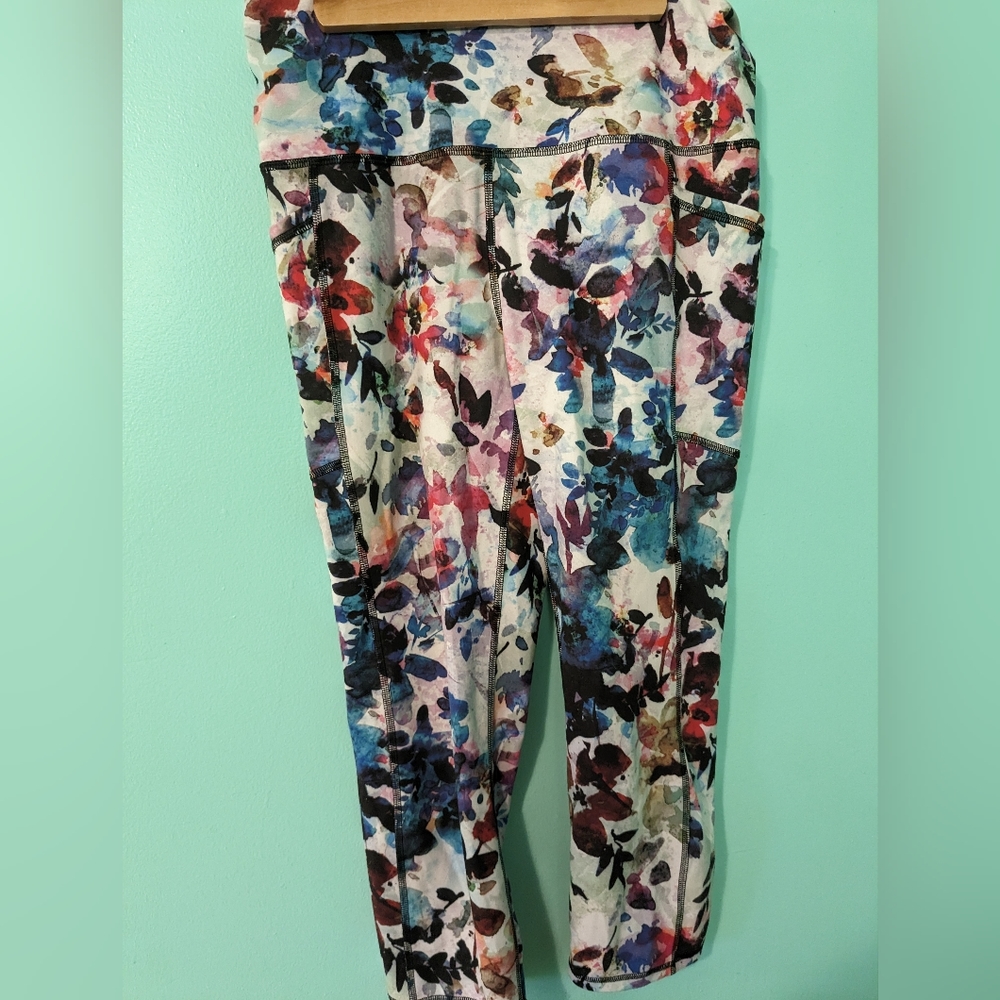 RBX Floral cropped leggings capri Large